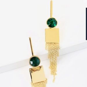 Emerald green and gold earrings